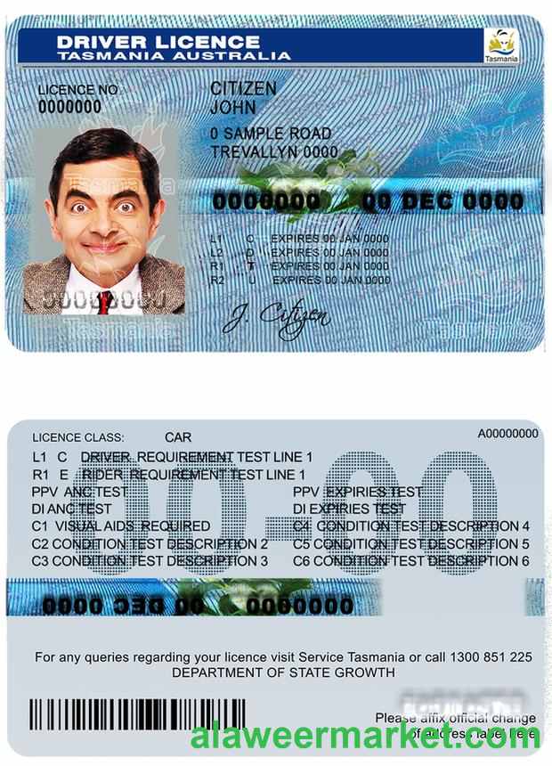 Australia Tasmania driver license